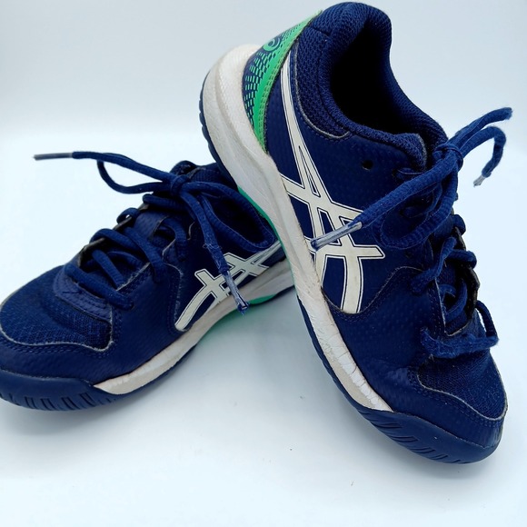 Asics Other - Asics‎ Gel Game 8 Shoes Youth Size 1 Blue Green Tennis Court Sneakers F960224